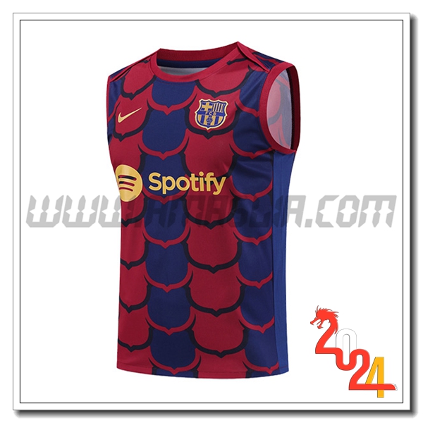 Canotta Allenamento FC Barcellona Blu/Rosso 2024 2025