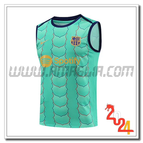 Canotta Allenamento FC Barcellona Verde 2024 2025