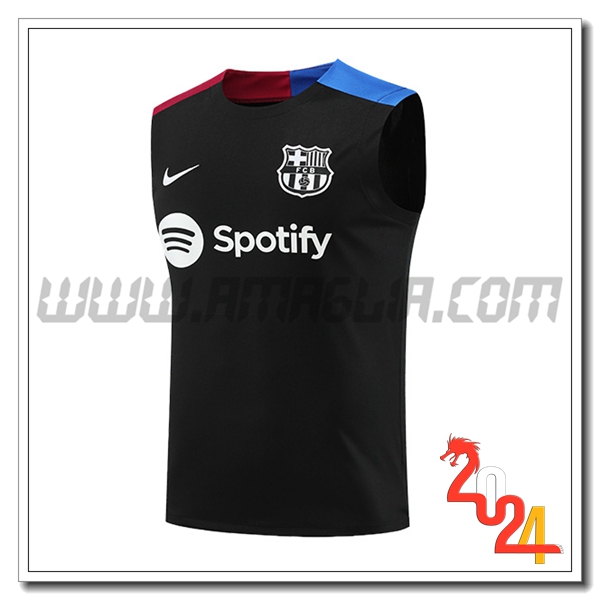 Canotta Allenamento FC Barcellona Nero/Blu/Rosso 2024 2025