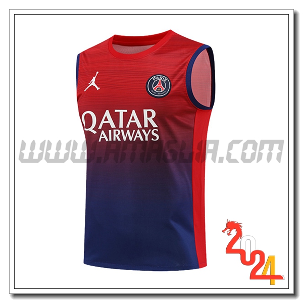 Canotta Allenamento PSG Rosso/Blu 2024 2025 -02