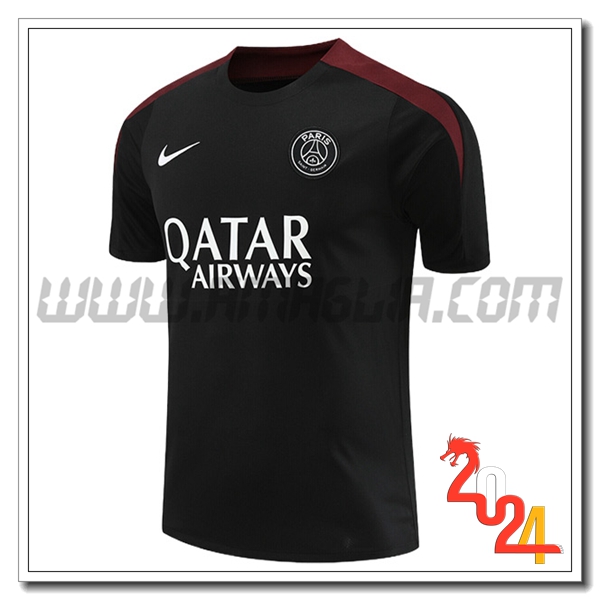T Shirt Allenamento PSG Nero/Rosso 2024 2025