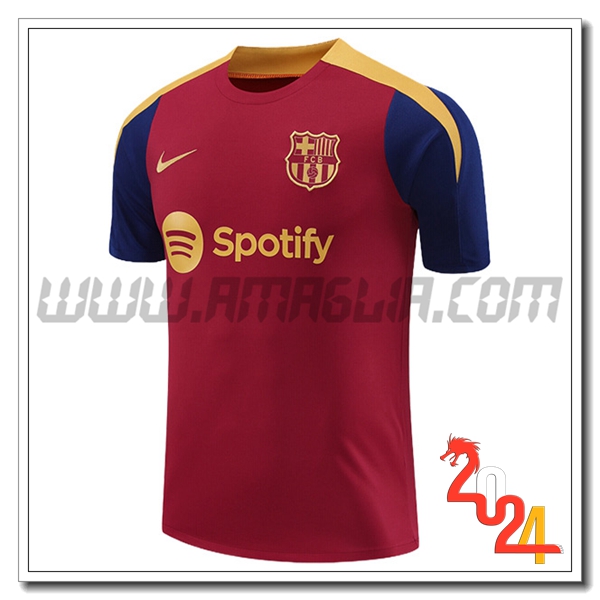 T Shirt Allenamento FC Barcellona Rosso/Giallo/Blu 2024 2025