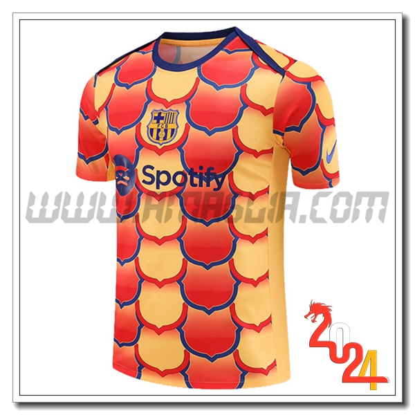 T Shirt Allenamento FC Barcellona Arancia/Rosso 2024 2025