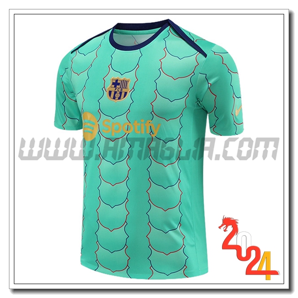 T Shirt Allenamento FC Barcellona Verde 2024 2025