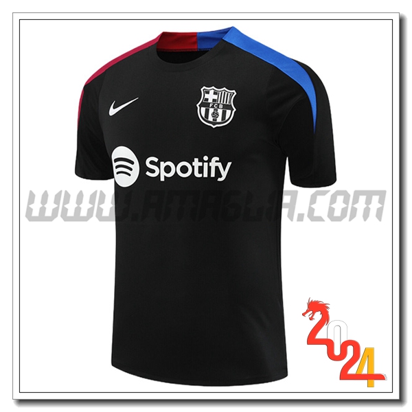 T Shirt Allenamento FC Barcellona Nero/Blu/Rosso 2024 2025 -02