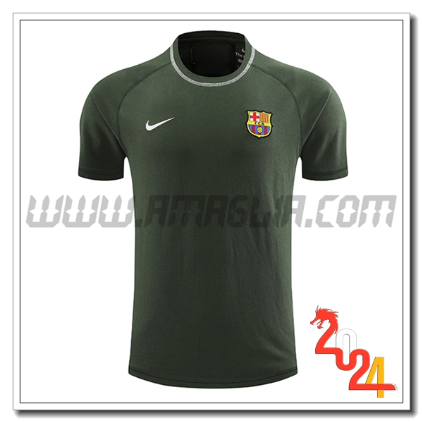 T Shirt Allenamento FC Barcellona Verde 2024 2025 -02