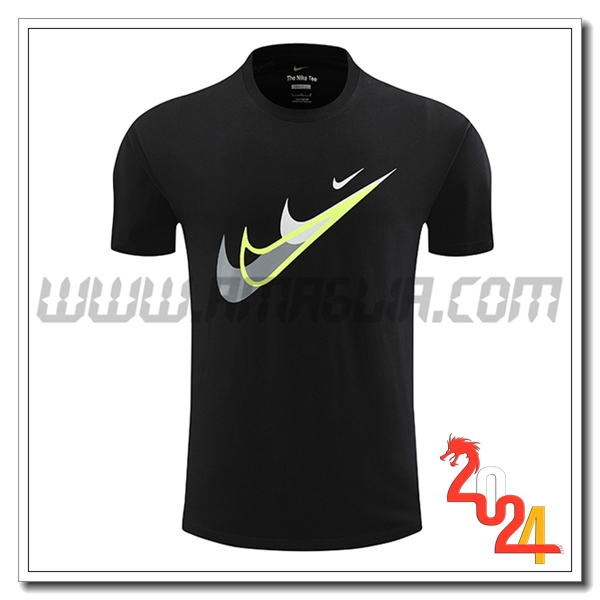 T Shirt Allenamento Nike Nero/Giallo 2024 2025 -02