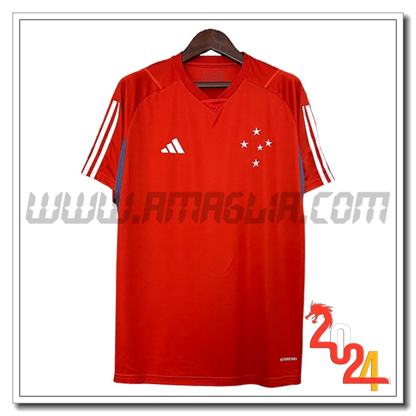 T Shirt Allenamento Cruzeiro Rosso/Bianco 2024 2025