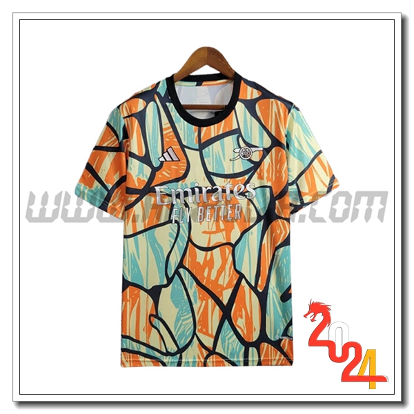 T Shirt Allenamento Arsenal Arancia/Verde 2024 2025