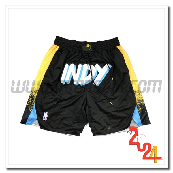 Pantaloncini NBA Indiana Pacers 2024/25 Nero/Giallo -02