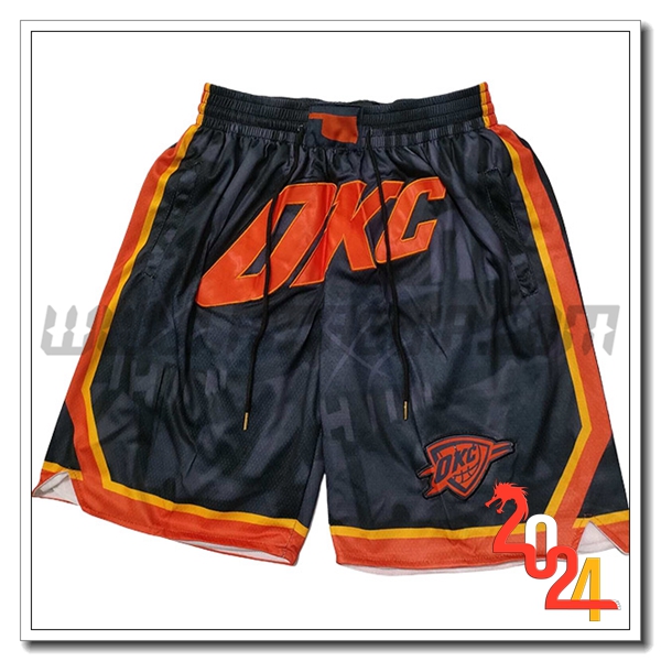Pantaloncini NBA Oklahoma City Thunder 2024/25 Nero/Arancia