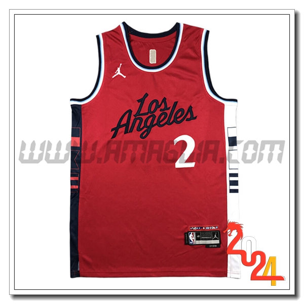Maglia Los Angeles Clippers (LEONARD #2) 2024/25 Rosso/Bianco/Nero