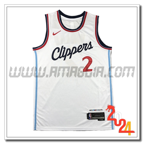Maglia Los Angeles Clippers (LEONARD #2) 2024/25 Bianco -04