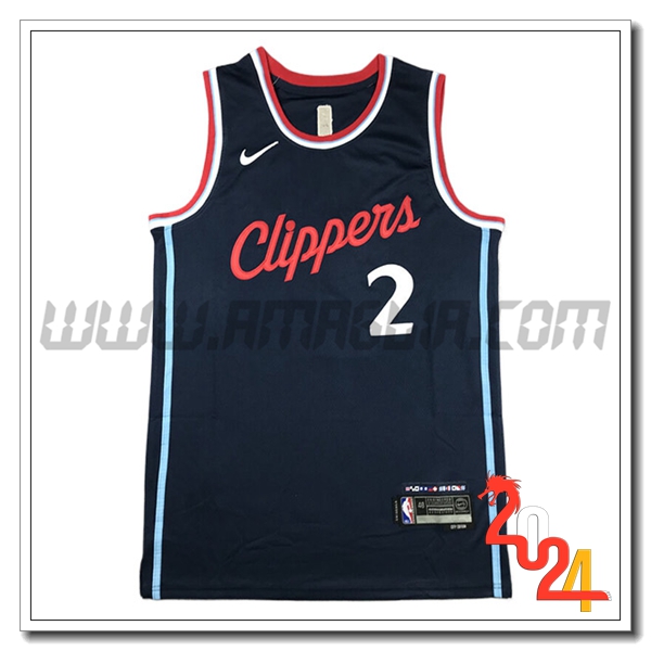 Maglia Los Angeles Clippers (LEONARD #2) 2024/25 Blu Scuro -02