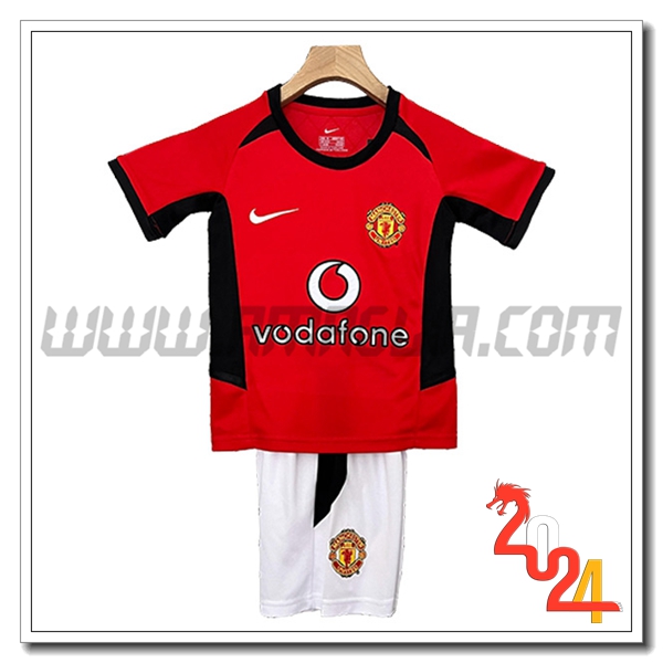 Maglia Retro Manchester United Bambino Prima 2002/2004