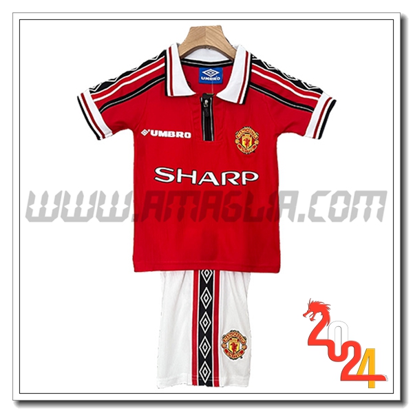 Maglia Retro Manchester United Bambino Prima 1998/1999