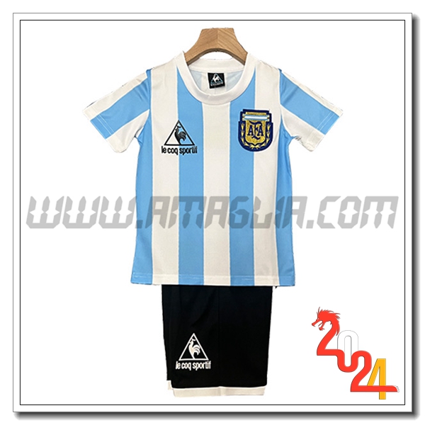 Maglia Retro Argentina Bambino Prima 1986