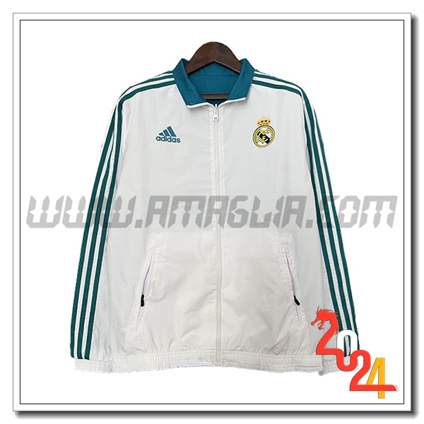 Giacca A Vento Real Madrid Bianco/Verde 2024 2025