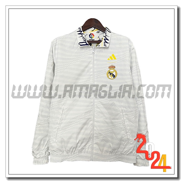 Giacca A Vento Real Madrid Bianco 2024 2025