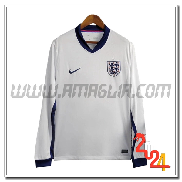 Maglia Squadra Inghilterra Maniche lunghe Prima Bianco 2024 2025