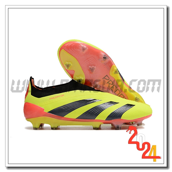 Adidas Scarpe Da Calcio PREDATOR ELITE LACELESS BOOTS FG Verde/Nero/Arancia