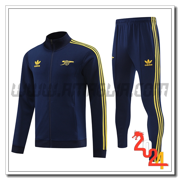 Tuta Allenamento Giacca Arsenal Blu/Giallo 2024 2025