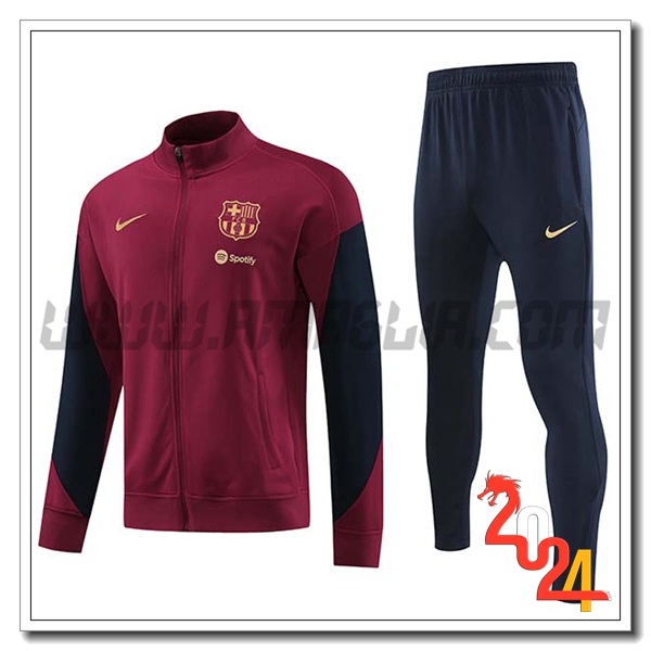 Tuta Allenamento Giacca FC Barcellona Vino rosso 2024 2025