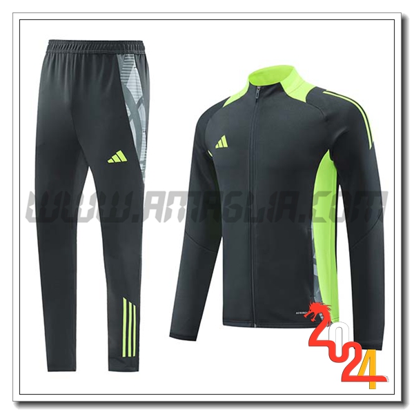 Tuta Allenamento Giacca Adidas Grigio/Verde 2024 2025