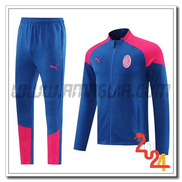 Tuta Allenamento Giacca AC Milan Blu/Rosa 2024 2025