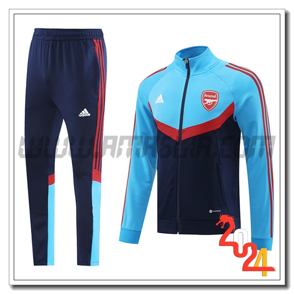 Tuta Allenamento Giacca Arsenal Blu/Rosso 2024 2025