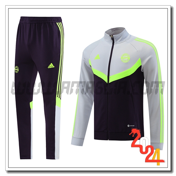 Tuta Allenamento Giacca Bayern Monaco Nero/Grigio/Verde 2024 2025