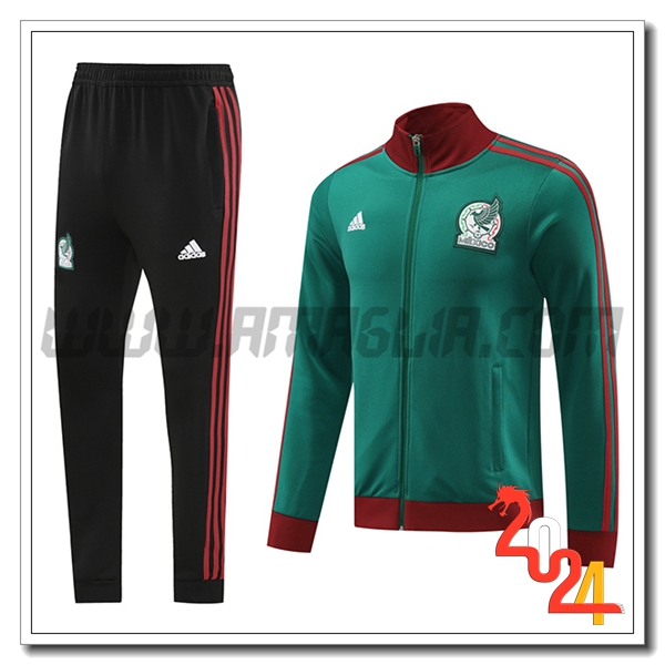 Tuta Allenamento Giacca Messico Verde/Rosso 2024 2025