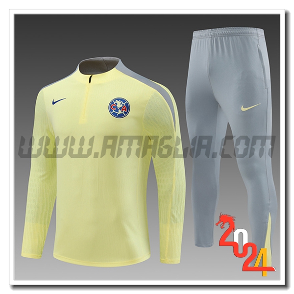Tuta Allenamento Club America Bambino Giallo/Grigio 2024 2025