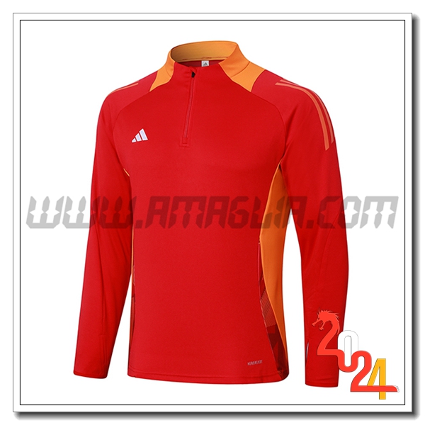 Felpa Allenamento Adidas Rosso/Arancia 2024 2025