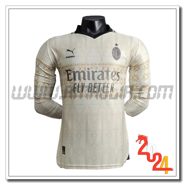 Maglia Calcio AC Milan Maniche lunghe Quarto Beige 2023/2024