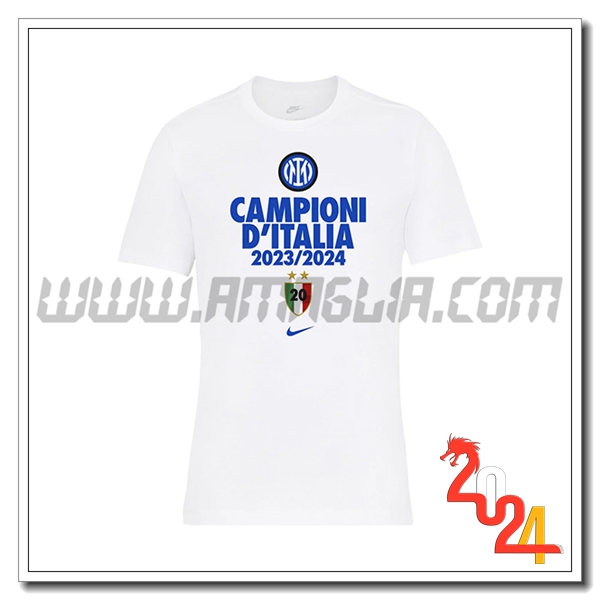 Maglietta Inter Milan Champion 2023/2024 Bianco