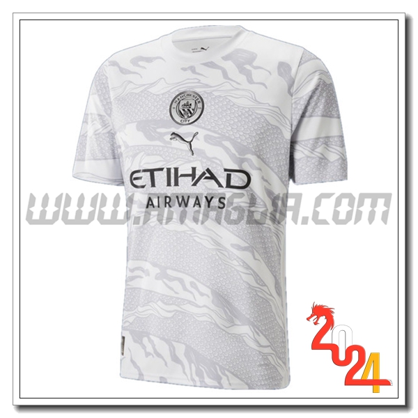 Maglia Calcio Manchester City Edizione speciale 2024 2025 Bianco