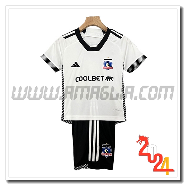 Kit Maglia Colo-Colo Bambino Prima 2024 2025 Bianco