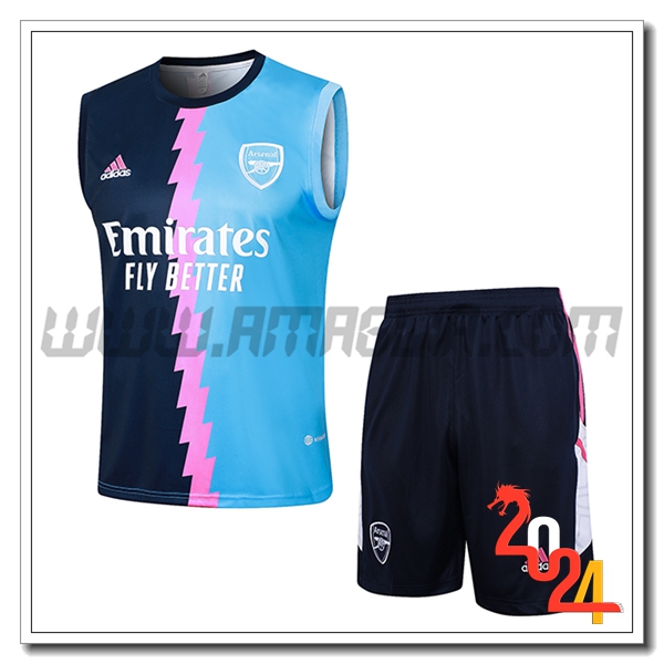 Kit Canotta Allenamento Arsenal Blu/Rosa 2024 2025