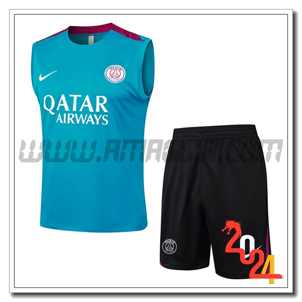 Kit Canotta Allenamento PSG Verde 2024 2025