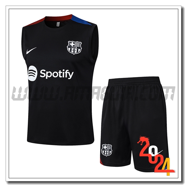 Kit Canotta Allenamento FC Barcellona Nero/Rosso/Blu 2024 2025
