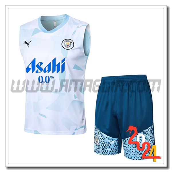 Kit Canotta Allenamento Manchester City Azzurro 2024 2025