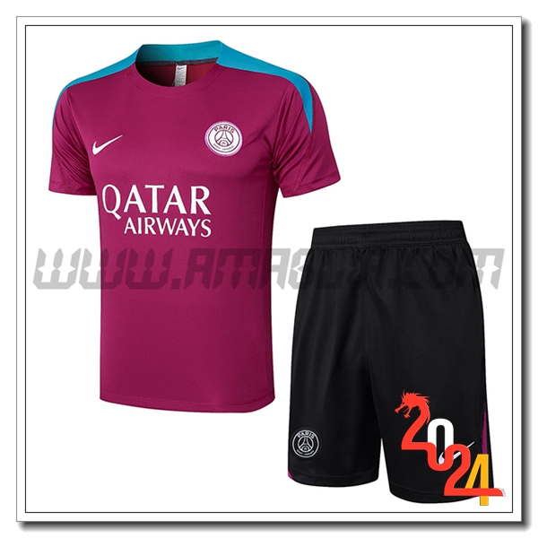 Kit Maglia Allenamento PSG viola/Blu 2024 2025