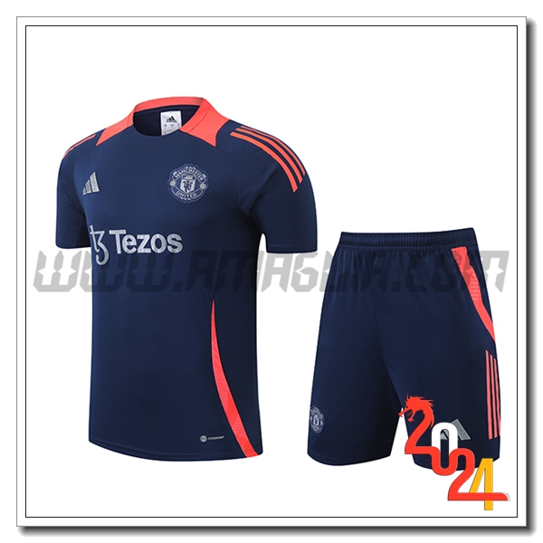 Kit Maglia Allenamento Manchester United Blu/Arancia 2024 2025