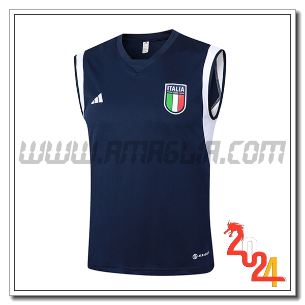 Canotta Allenamento Italia Blu Scuro 2024 2025