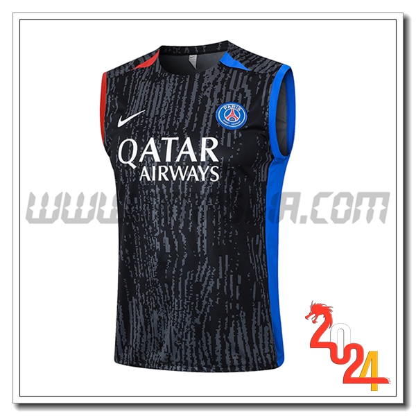 Canotta Allenamento PSG Nero/Grigio/Rosso/Blu 2024 2025