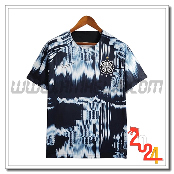 T Shirt Allenamento Club Olimpia Nero/Bianco/Blu 2024 2025