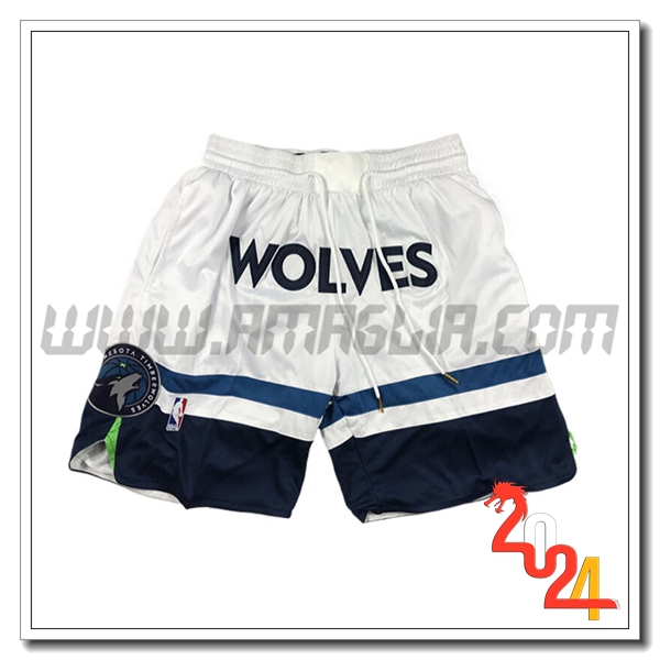 Pantaloncini NBA Minnesota Timberwolves 2024/25 Bianco/Nero