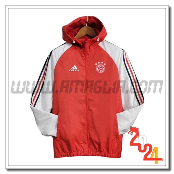 Giacca A Vento Bayern Monaco Rosso/Bianco 2024 2025