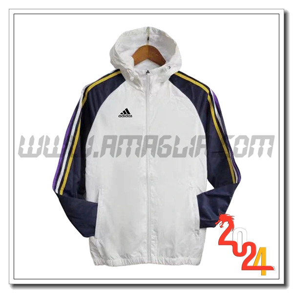 Giacca A Vento Adidas Bianco/Blu 2024 2025